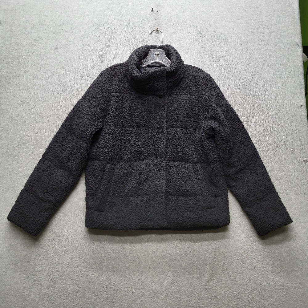 Abercrombie & Fitch Women Jacket M Black Fleece Jacket Sherpa